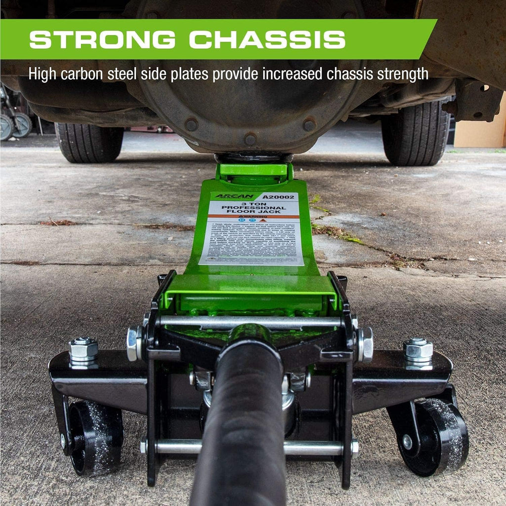 Tools 3 Ton (6,000 lbs.) Steel Floor Jack Quick Rise Dual Piston Pump Low Profile, Car Jack, Truck Jack, Service Jack, Farm Jack (A20002_A20003)