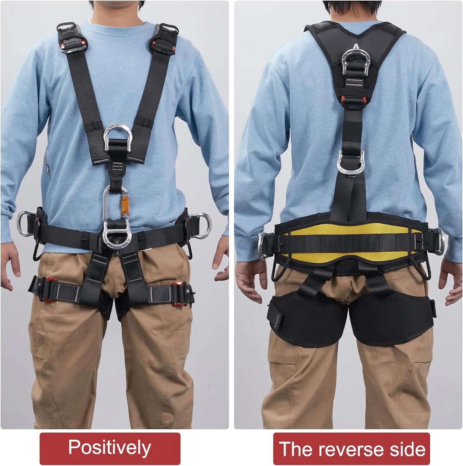 Full Body Climbing Harness Can Be Inverted Thicken Widen Protect Waist Safety Harness Tree Work Rock Climbing Mountaineering Rescuing Work at Height