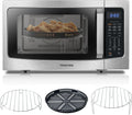 TOSHIBA 4-in-1 ML-EC42P(SS) Countertop Microwave Oven, Smart Sensor, Convection, Air Fryer Combo, Mute Function, Position Memory 13.6 Turntable, 1.5 Cu Ft, 1000W, Silver