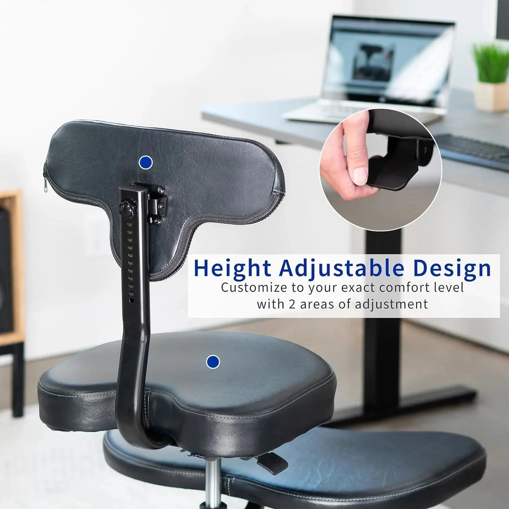 VIVO Cross-Legged Office Chair – Adjustable Height Floor Chair with Back Support for Yoga, Meditation, and ADHD (Black, CHAIR-CL02B-R)