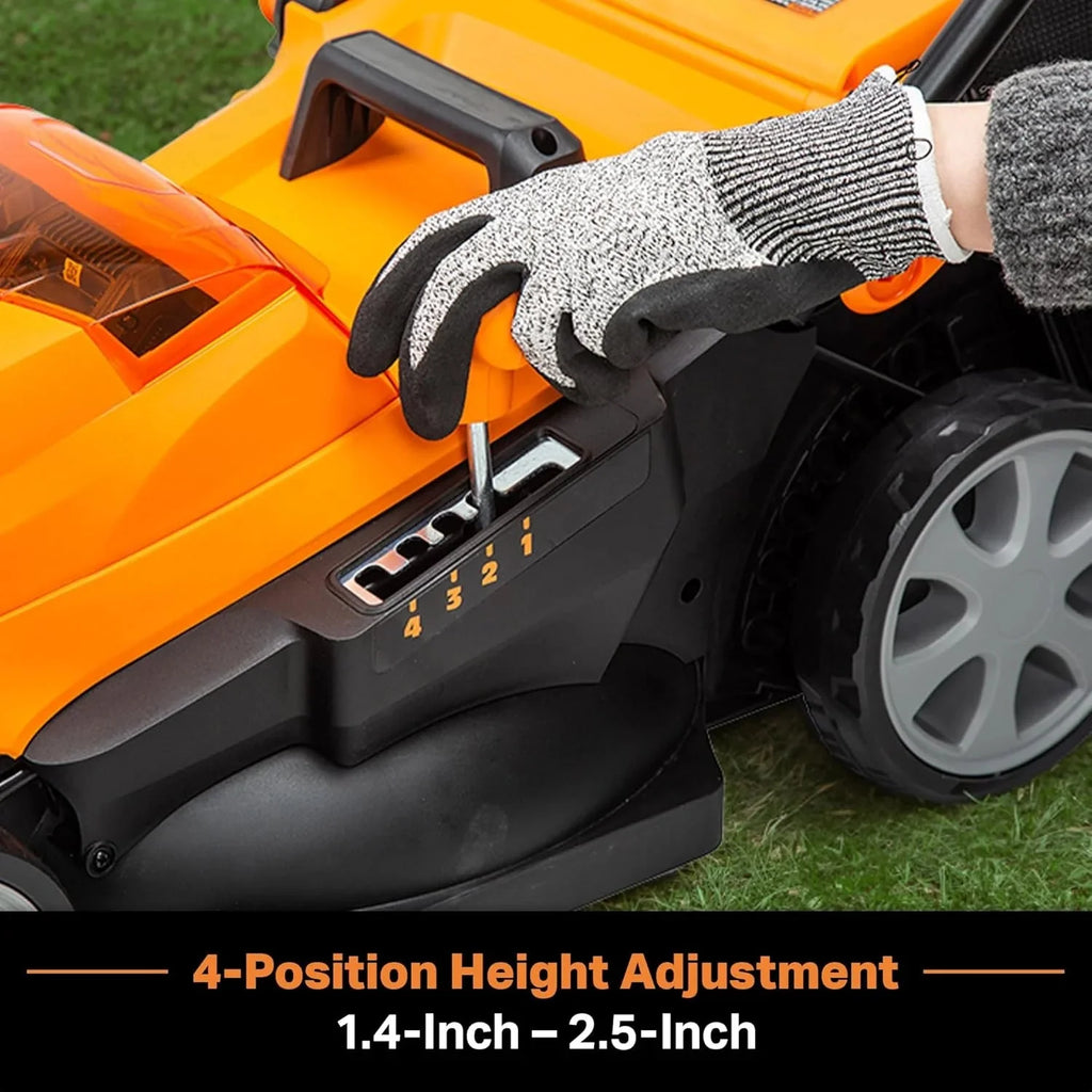 LawnMaster Cordless 13-Inch Lawn Mower 24V Max with 2X4.0Ah Battery and a Charger