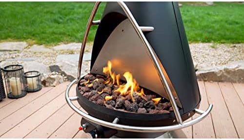 COH-600 Propane Fire Pit, Patio Heater with Tip-Over Safety Switch, 8 lbs. Lava Rocks Included, 31 x 31 x 48