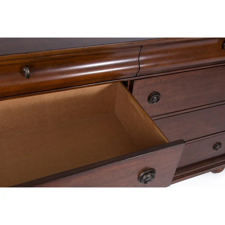8 Drawer 64'' W Double Dresser With Mirror
