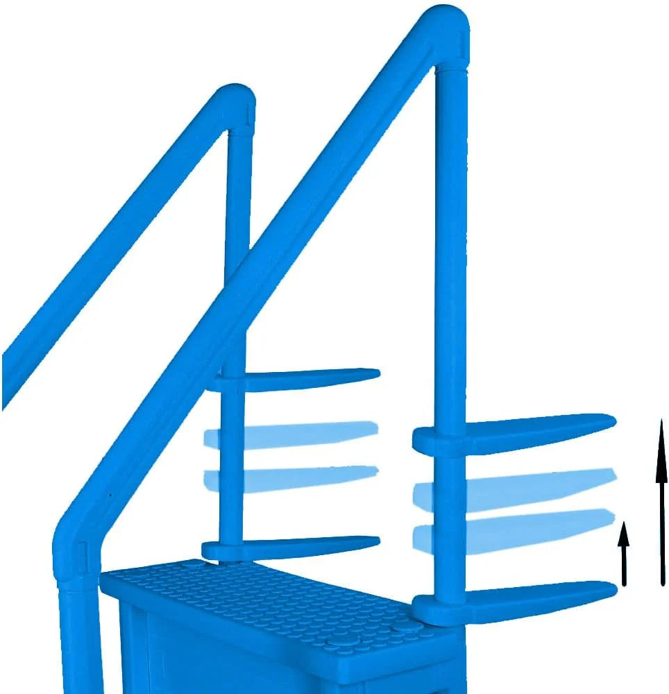 Select Anti-Slip in-Pool Steps | Gray | for Above Ground Swimming Pools | Can Mount to Decks 48 to 54 H | Safety Stairs Capacity Up to 300 lbs