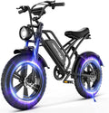Happyrun Electric Bike for Adults 20 Fat tire with 750W Motor Ebike 48V 18AH Removable Battery 20MPH & 68 Miles