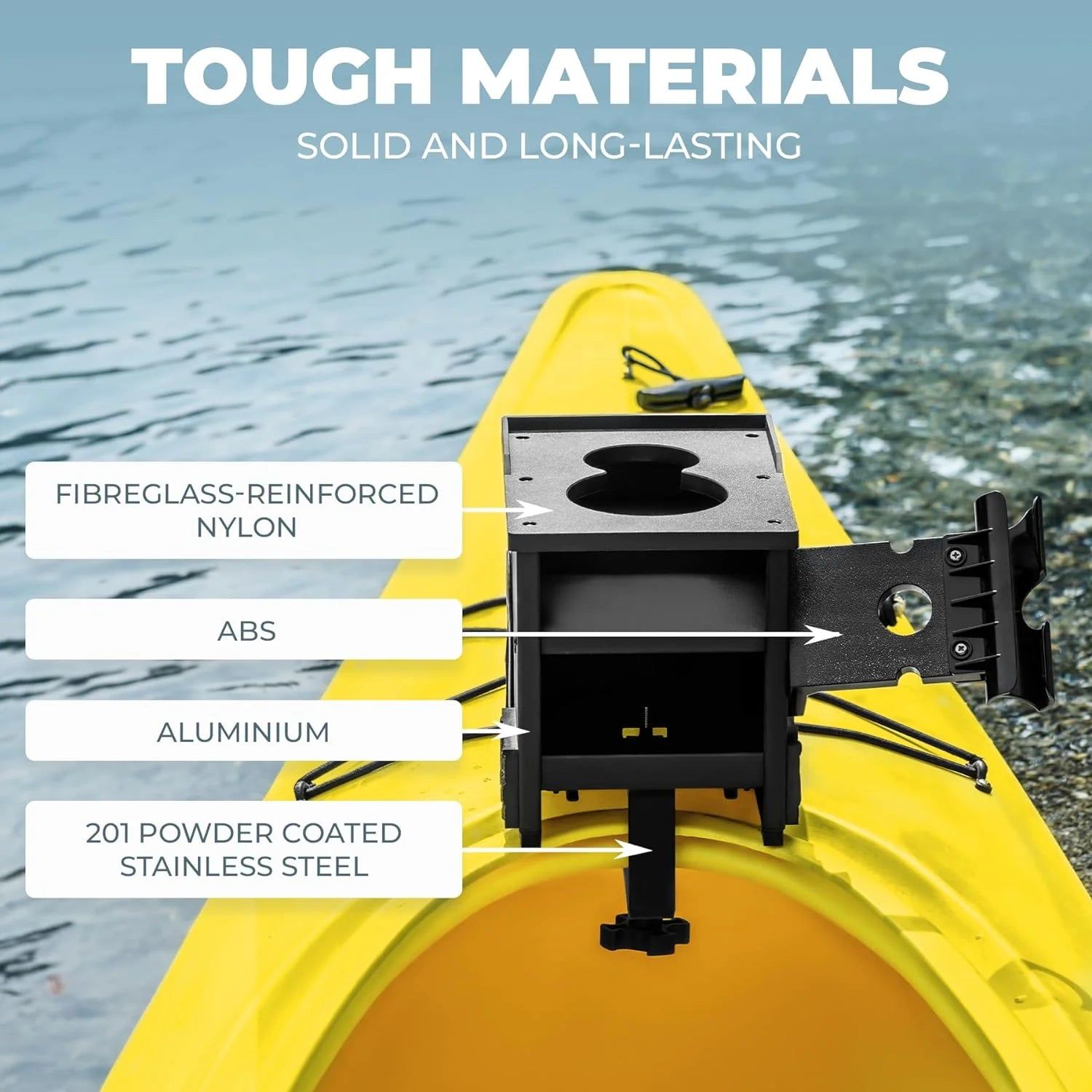 Boat Accessories for Fishing - Fits Gunnels Up to 2.5 Thick Regular
