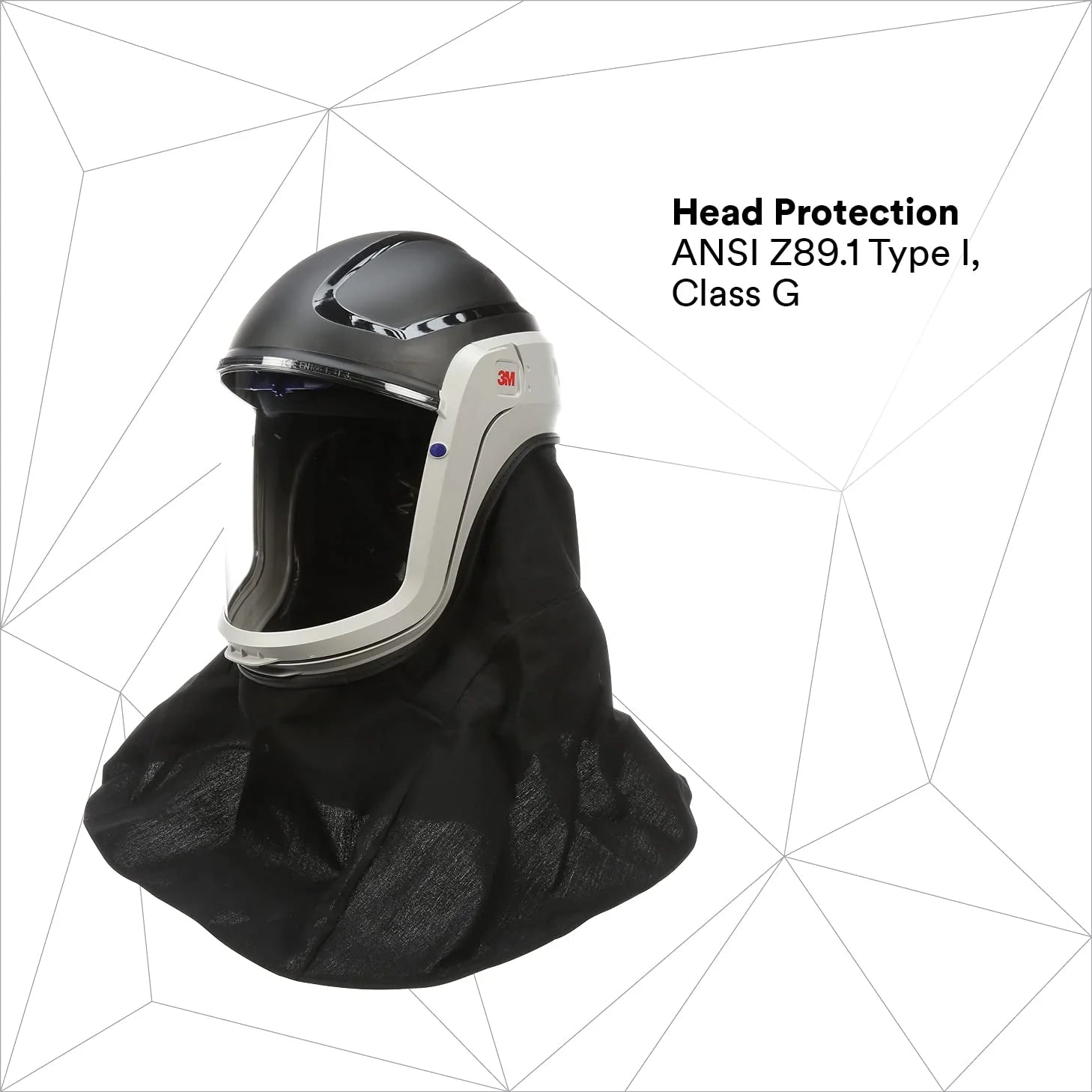 Helmet M-405, For Powered Air Purifying Respirators, Standard Polycarbonate Visor and General Purpose Shroud, 1/Case