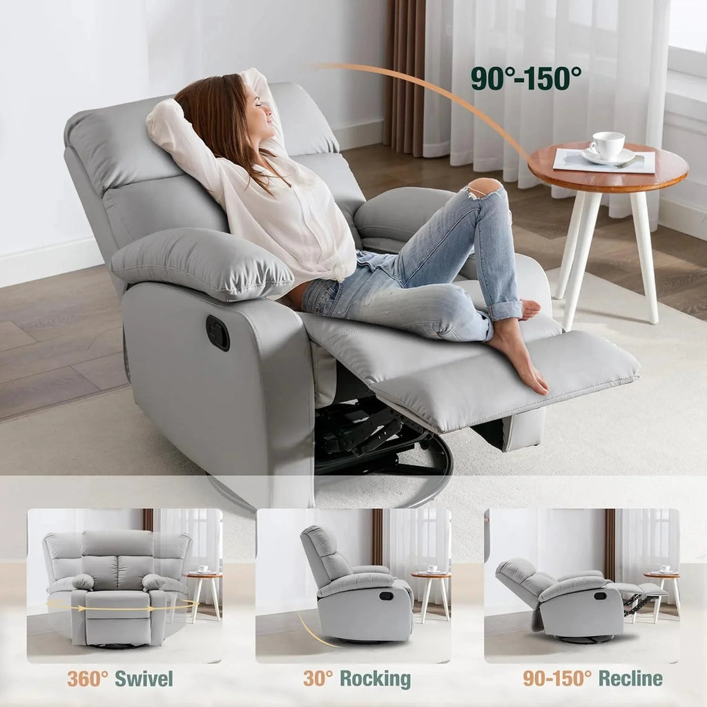 Small Swivel Rocker Recliner Chair for Compact Spaces