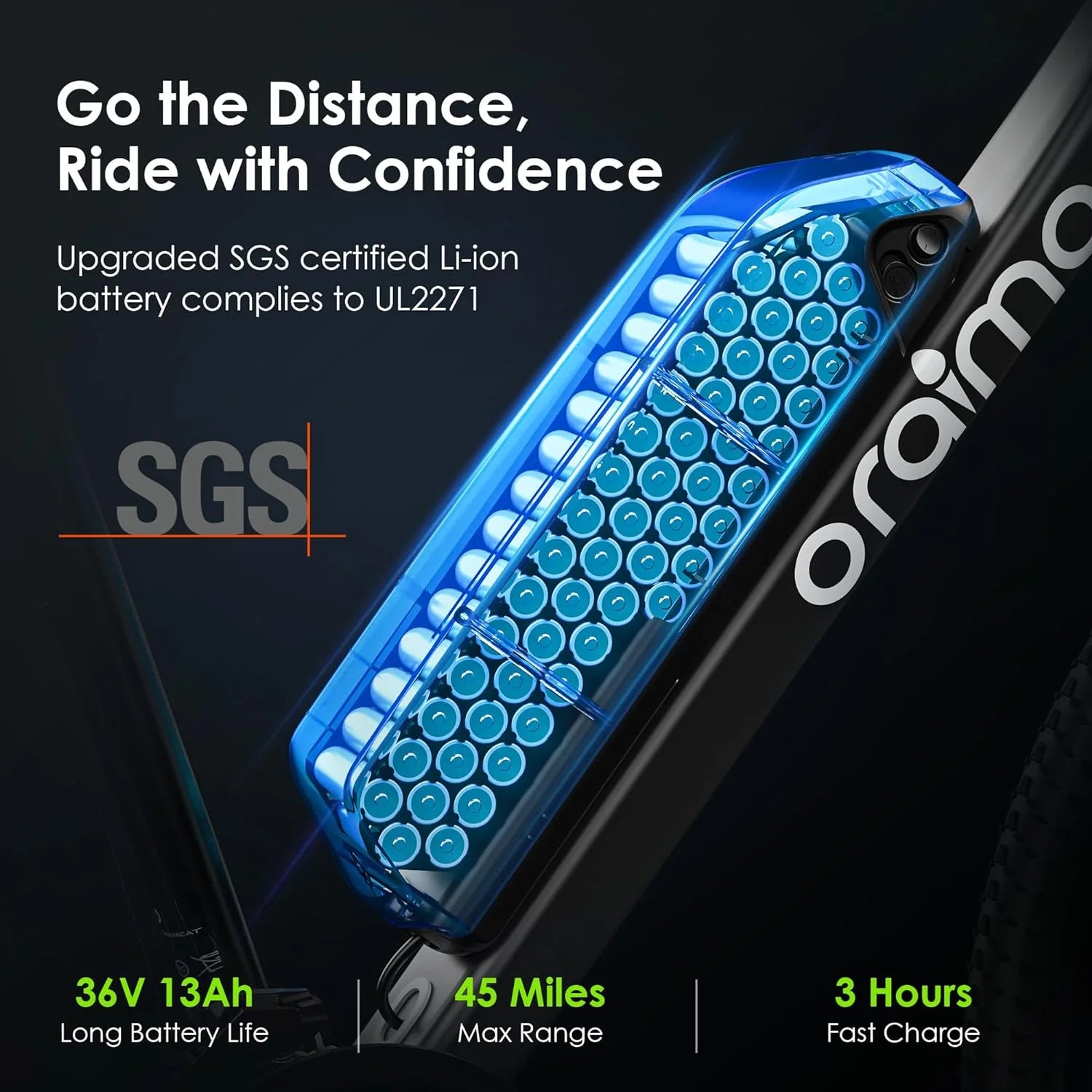Adult Electric Bike, 350W BAFANG Motor (500W Peak), 4A 3H Fast Charging, 468Wh Li-Ion Battery, 21 Speed Gears, Air Saddle, 45 Miles 20 MPH 26 Mountain Bike Electric Bike, ANSI/CAN/UL2849 Compliant