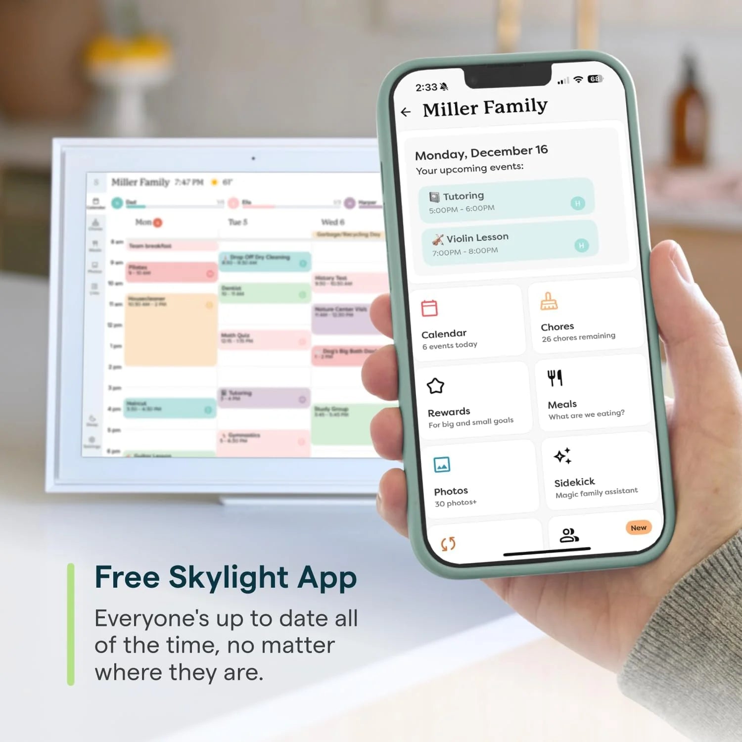 Skylight 15 Digital Calendar & Chore Chart, Wall Mount