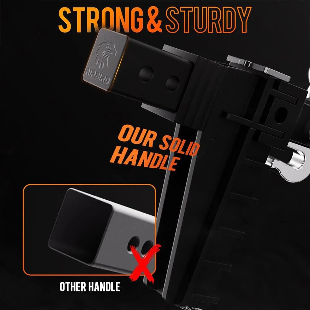 Adjustable Trailer Hitch Fits 2-Inch Receiver, Heavy Duty Tow Hitches (17000 LBS GTW) 6 Inch Drop Truck Hitch Tri-Ball Mount with Hook (1-7/8 x 2 x 2-5/16)