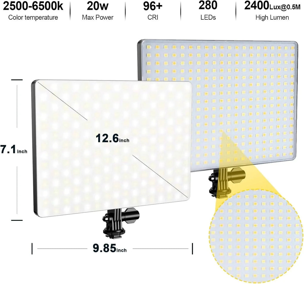 D50 LED Video Light Panel Lights 15.4, 2 Packs 45W 3000K-8000K Bi-Color Dimmable Photography Lighting, CRI 96+ Videography Lighting for Video Shooting/Gaming/Live Stream/Studio/Film