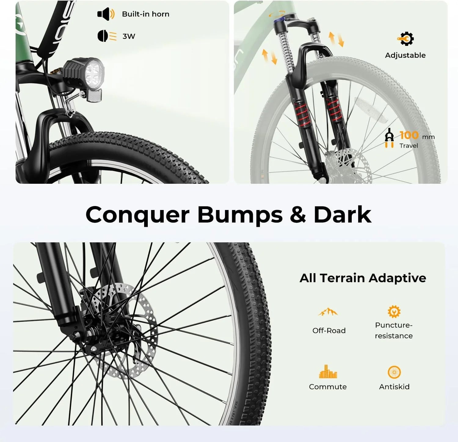 Eb5 Electric Bike 500W Motor 40Miles 20Mph