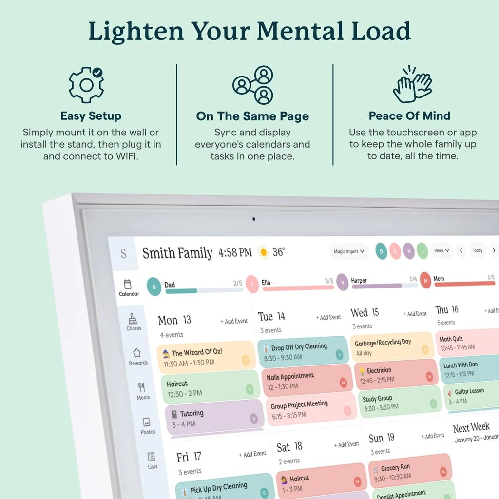 Skylight 15 Digital Calendar & Chore Chart, Wall Mount
