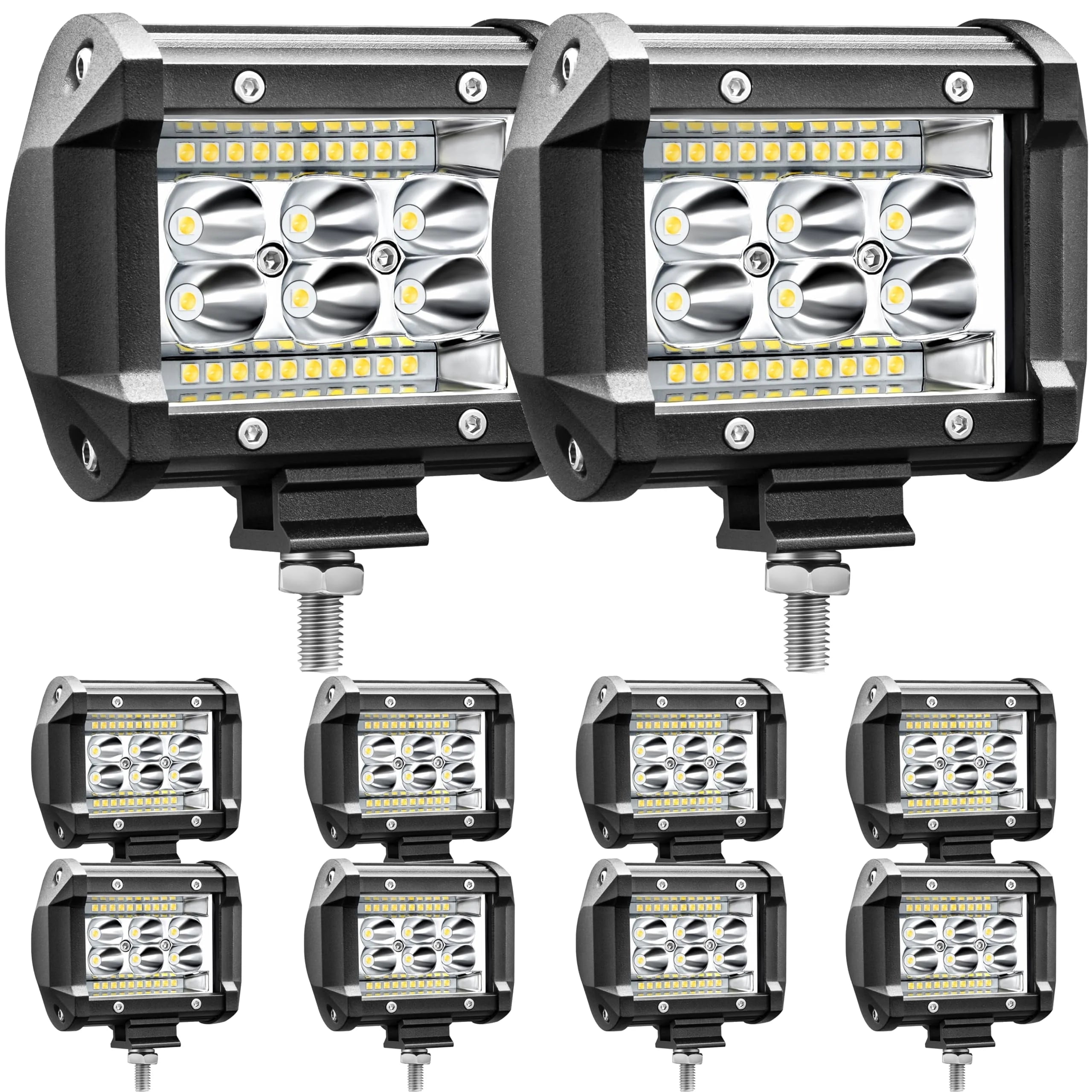 Bar, LED Light Bay 4 inch 78W 5000lm LED Truck Working Light Spotlight Car light Strip LED Light Bay 12V 24V Boat Pickup ATV UTV RV Spotlight, 10Pack