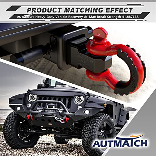 AUTMATCH D Ring Shackle 3/4 Shackles (2 Pack) 41,887Ibs Break Strength with 7/8 Screw Pin