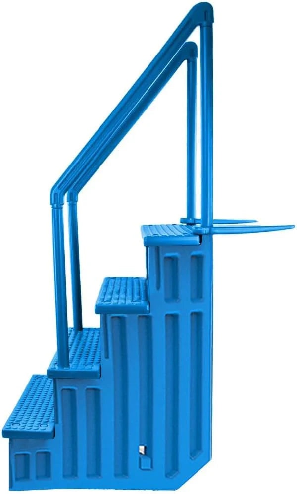 Select Anti-Slip in-Pool Steps | Gray | for Above Ground Swimming Pools | Can Mount to Decks 48 to 54 H | Safety Stairs Capacity Up to 300 lbs
