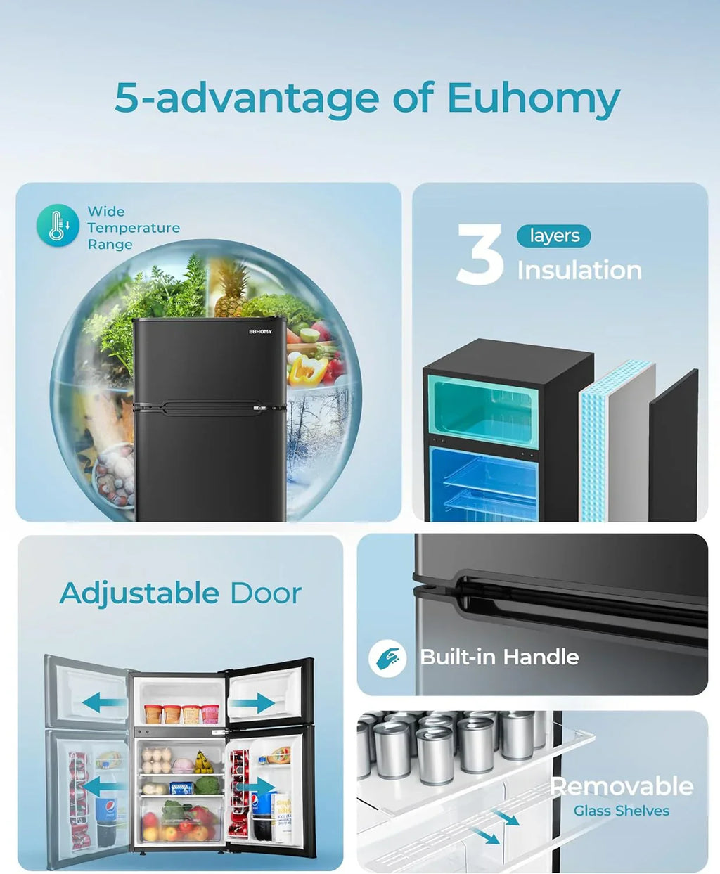 3.2 Cu.Ft Mini Fridge with Freezer ?? 2-Door Compact Refrigerator for Bedroom, Dorm, Office or Apartment, Silver3.2 Cu.Ft Mini Fridge with Freezer ?? 2-Door Compact Refrigerator for Bedroom, Dorm, Office or Apartment, Silver