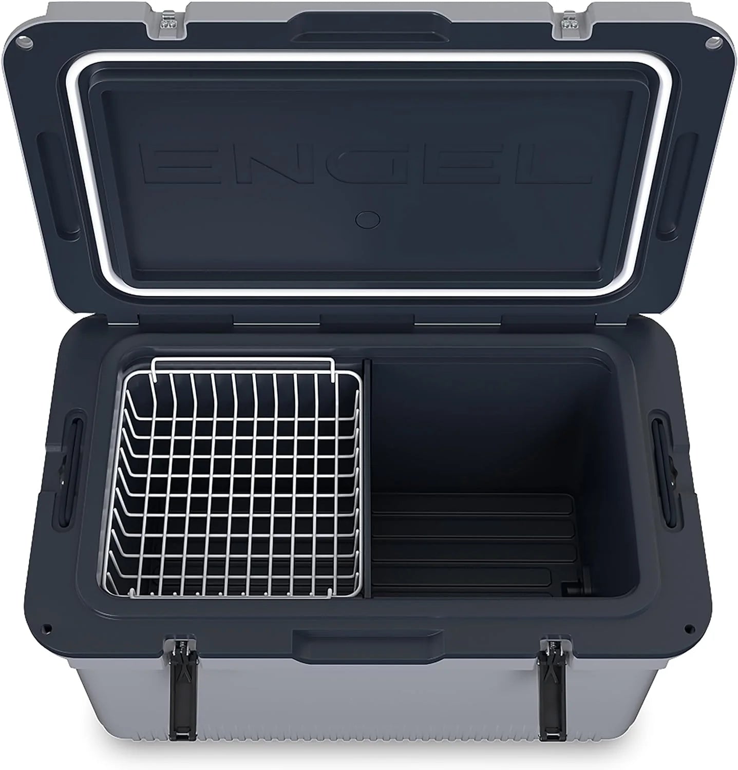 60 QT Ultra-Light Injection Molded Cooler - Ice Chest Keeps Ice up to 7 Days - Large Cooler Includes Wire Basket, Divider and Built-in Bottle Opener