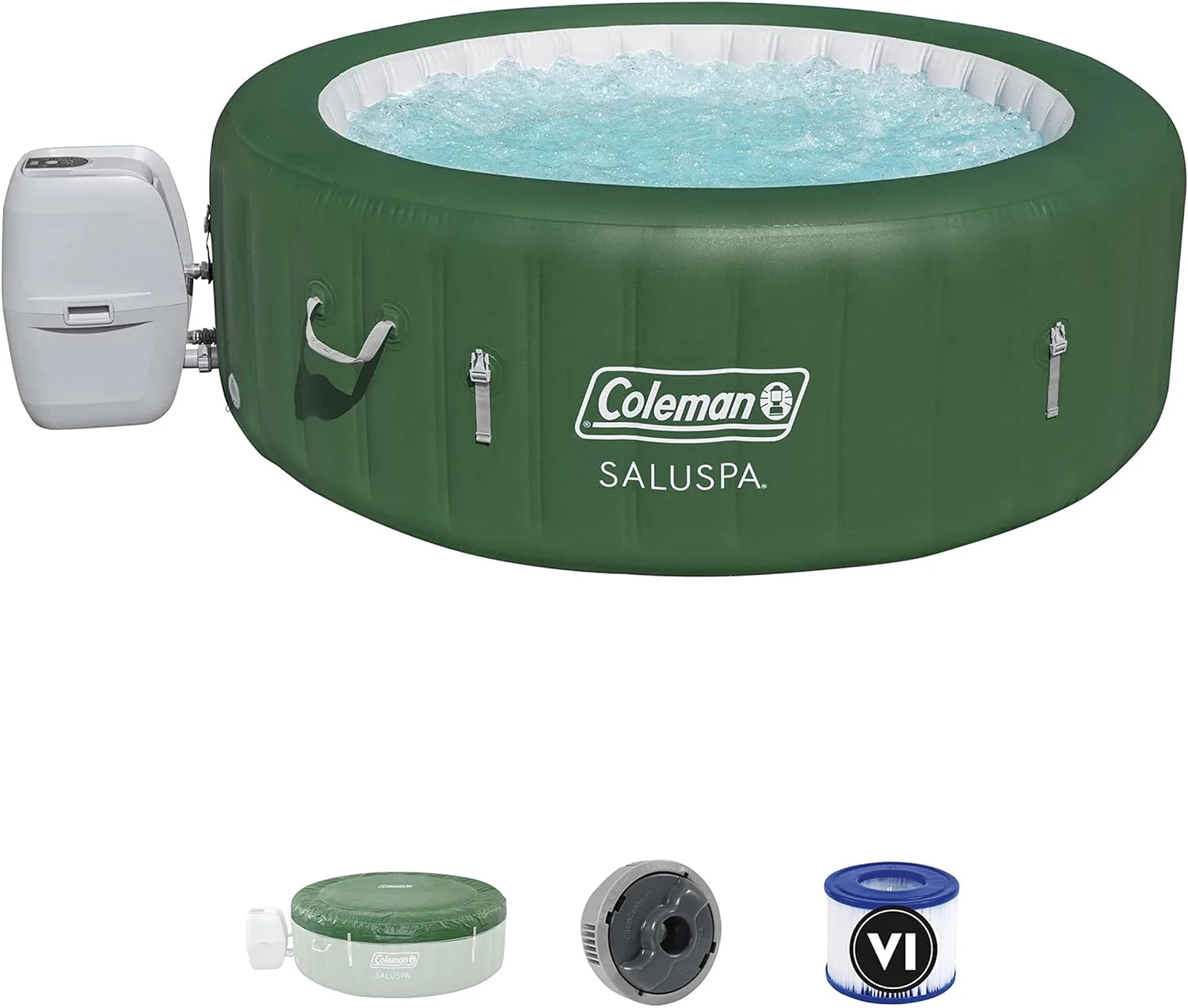 Inflatable Hot Tub Spa | Portable Hot Tub with Heated Water System and 140 Bubble Jets | Fits Up to 4 People