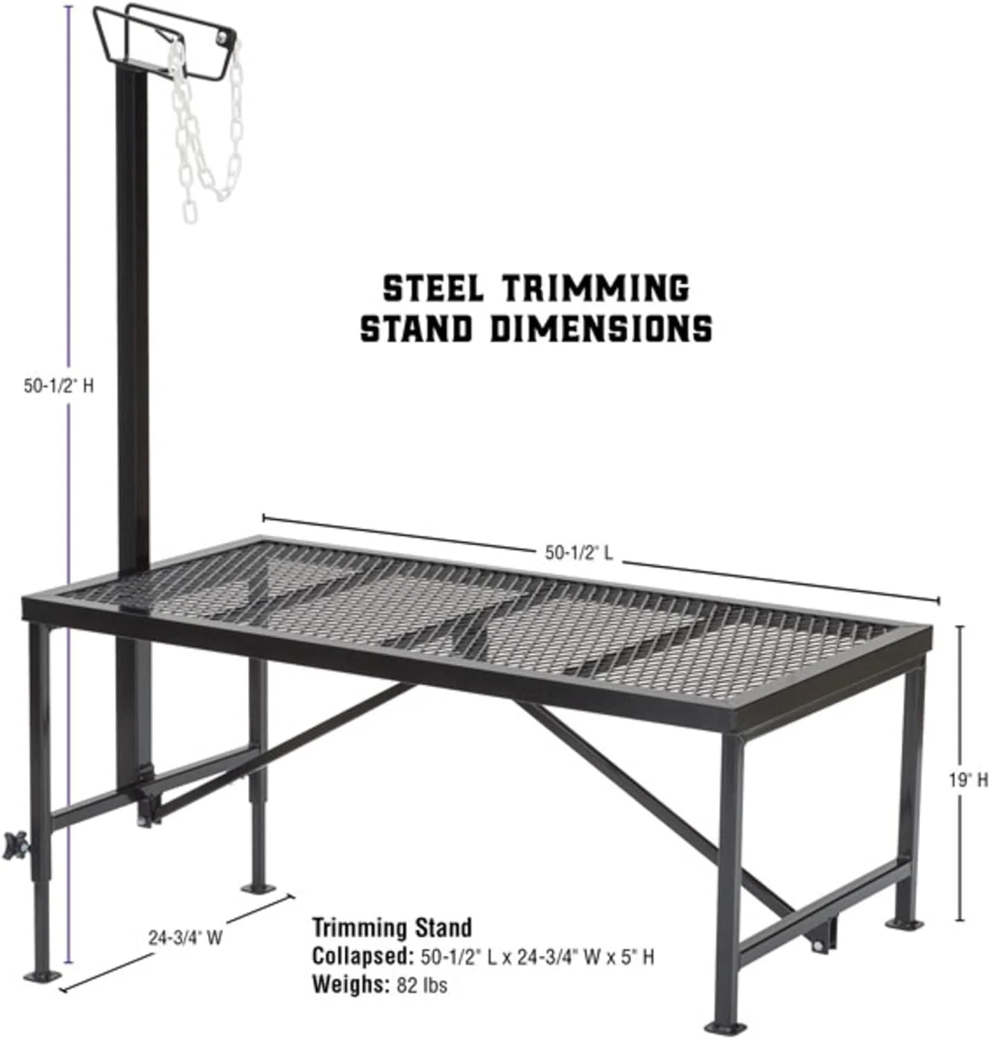 Weaver Leather Livestock Steel Trim Stand - Adjustable and Durable Trimming Stand for Sheep, Goats, and Other Livestock - Wire Headpiece Holds Animals in Place During Grooming, Black, 1 Ct (Pack of 1)