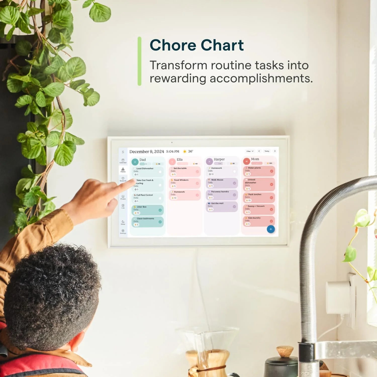 Skylight 15 Digital Calendar & Chore Chart, Wall Mount