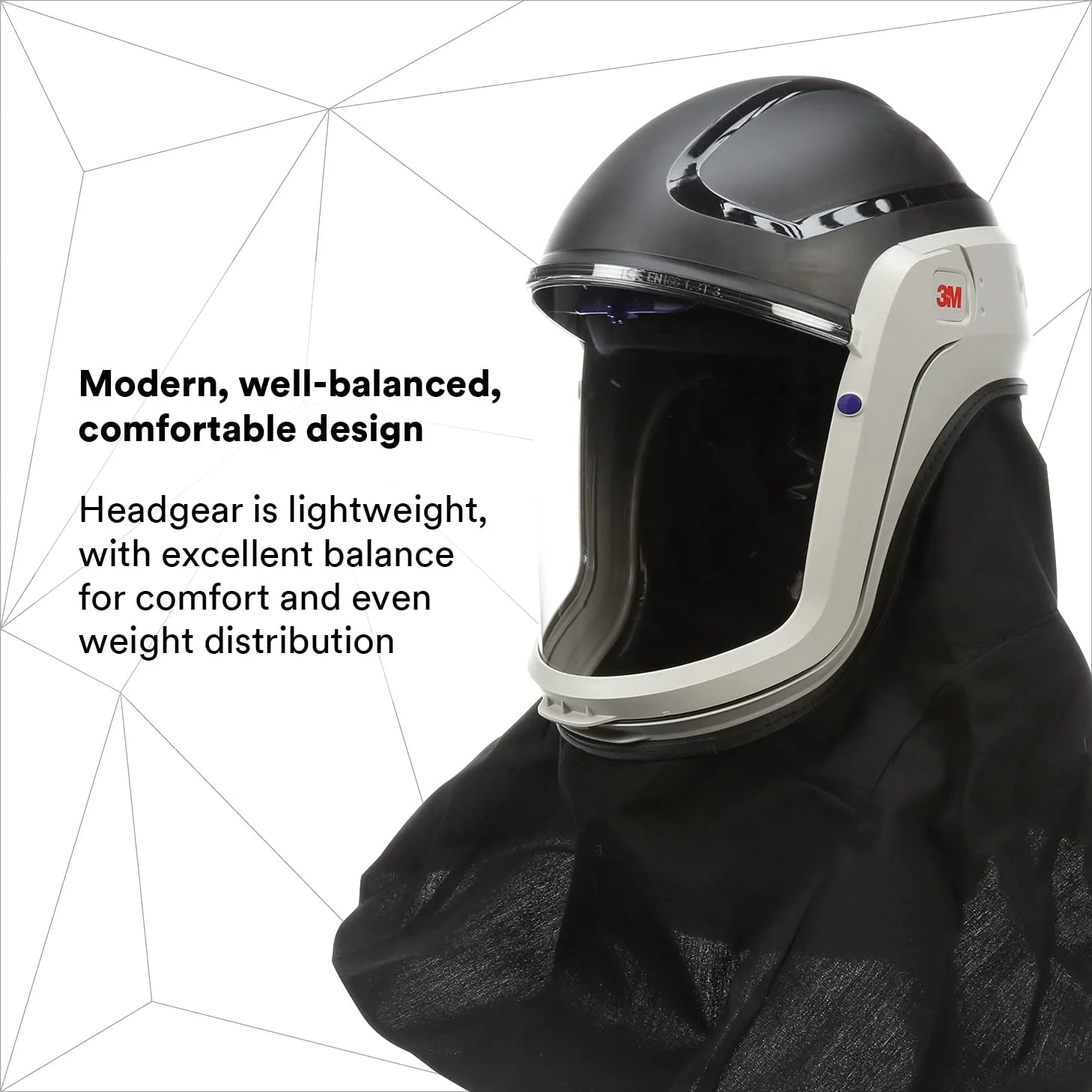Helmet M-405, For Powered Air Purifying Respirators, Standard Polycarbonate Visor and General Purpose Shroud, 1/Case