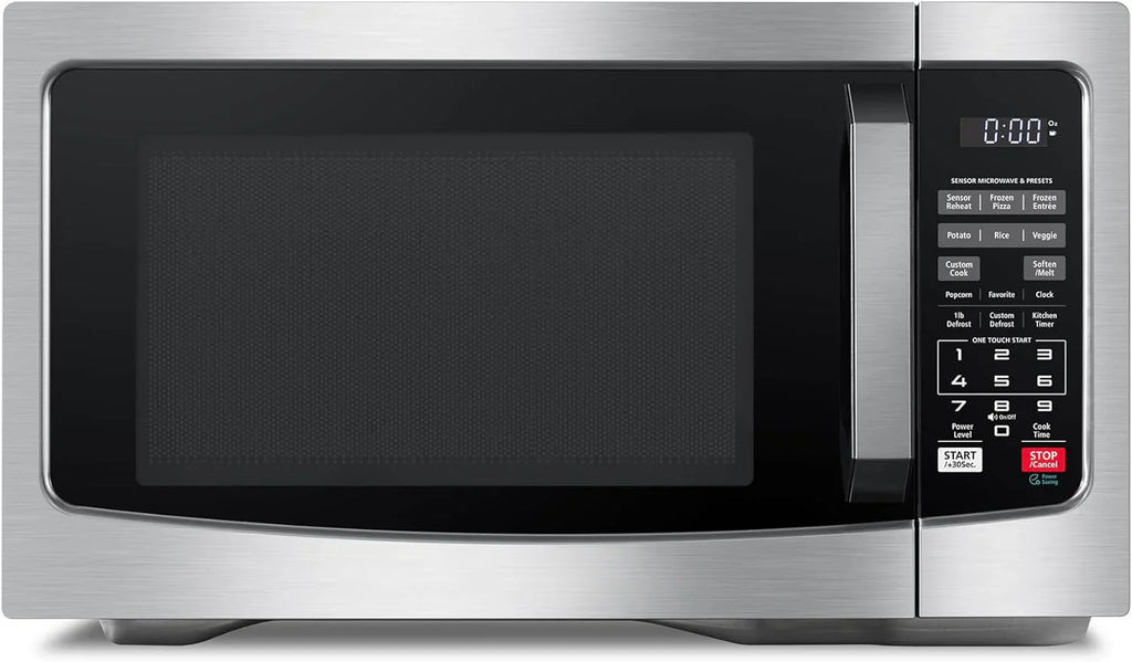 Air Fryer Combo 8-in-1 Countertop Microwave Oven, with Convection, Broil, Odor Removal Mode, 12.4 Position Memory Turntable, Child-Lock, 1.0 Cu.ft, Black Stainless Steel