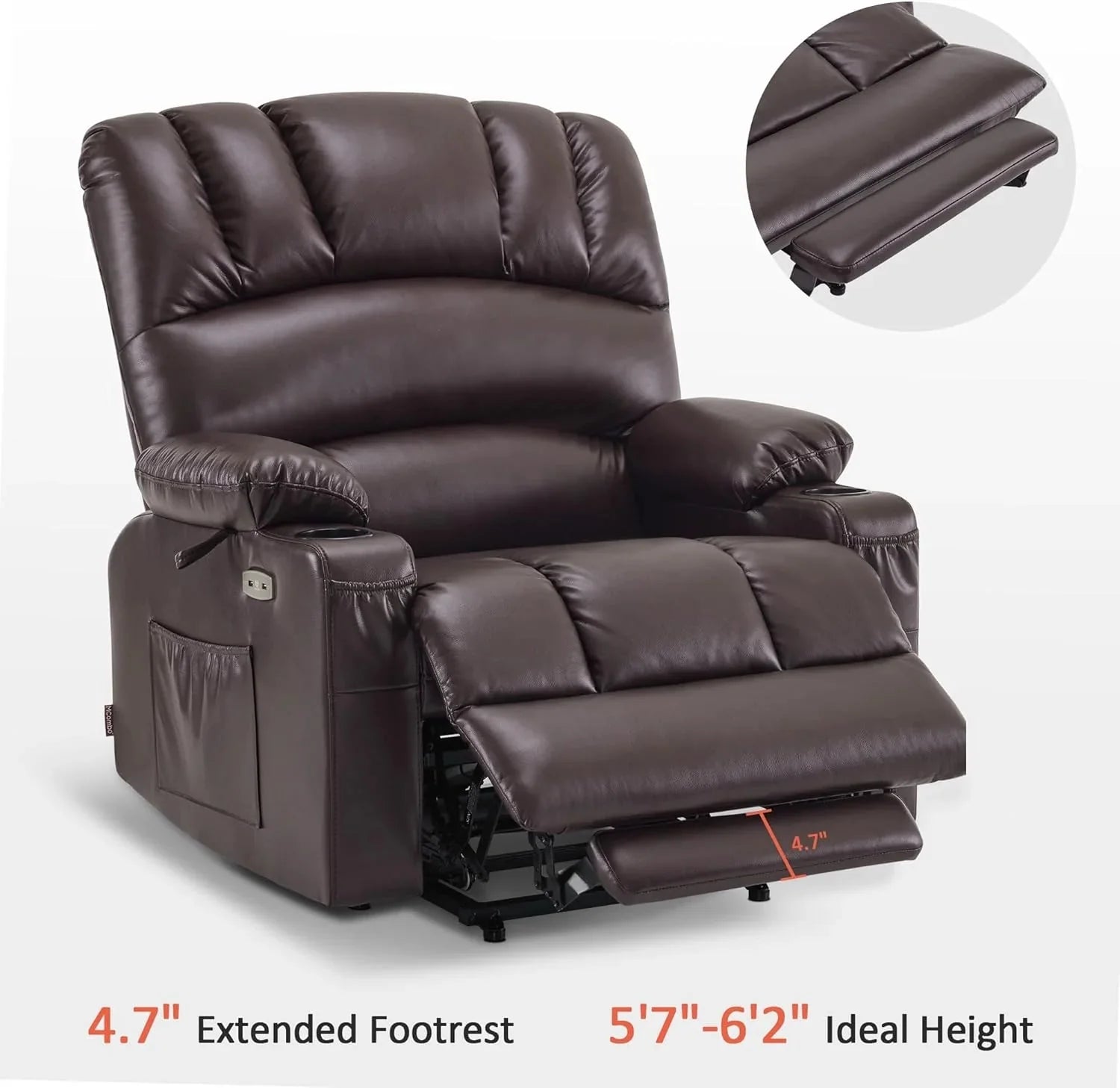 Heated Lift Recliner for Seniors with USB & Cup Holders