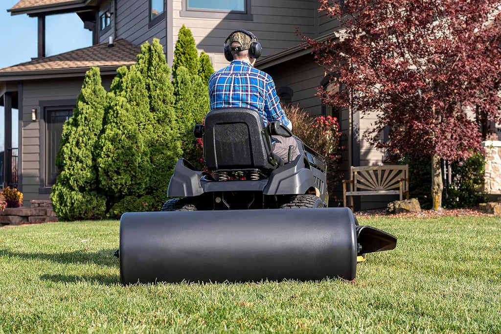 Agri-Fab 45-0604 18 x 48 Tow Behind Poly Lawn Roller 550 lbs Weight with Water, Poly Drum and Steel Frame, with Plug. Designed for Lawn and Garden Tractors