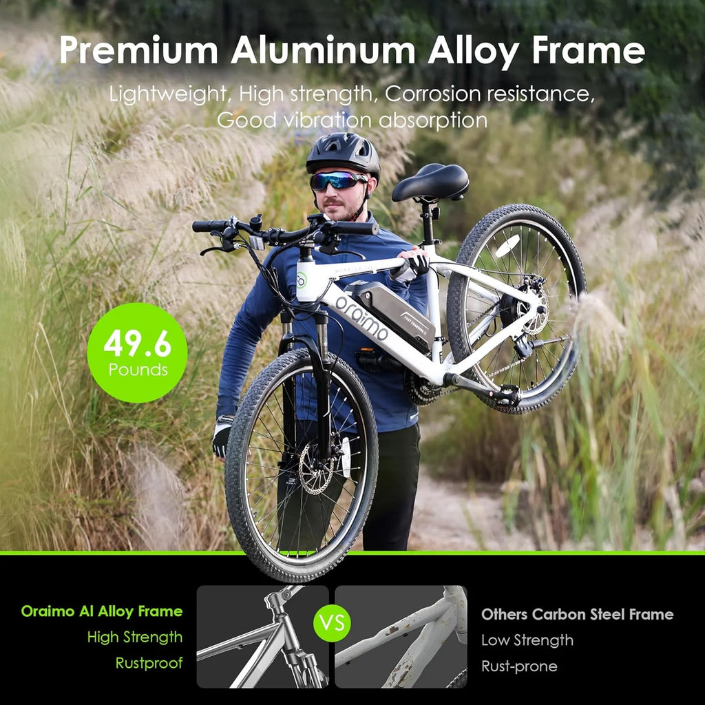 Adult Electric Bike, 350W BAFANG Motor (500W Peak), 4A 3H Fast Charging, 468Wh Li-Ion Battery, 21 Speed Gears, Air Saddle, 45 Miles 20 MPH 26 Mountain Bike Electric Bike, ANSI/CAN/UL2849 Compliant
