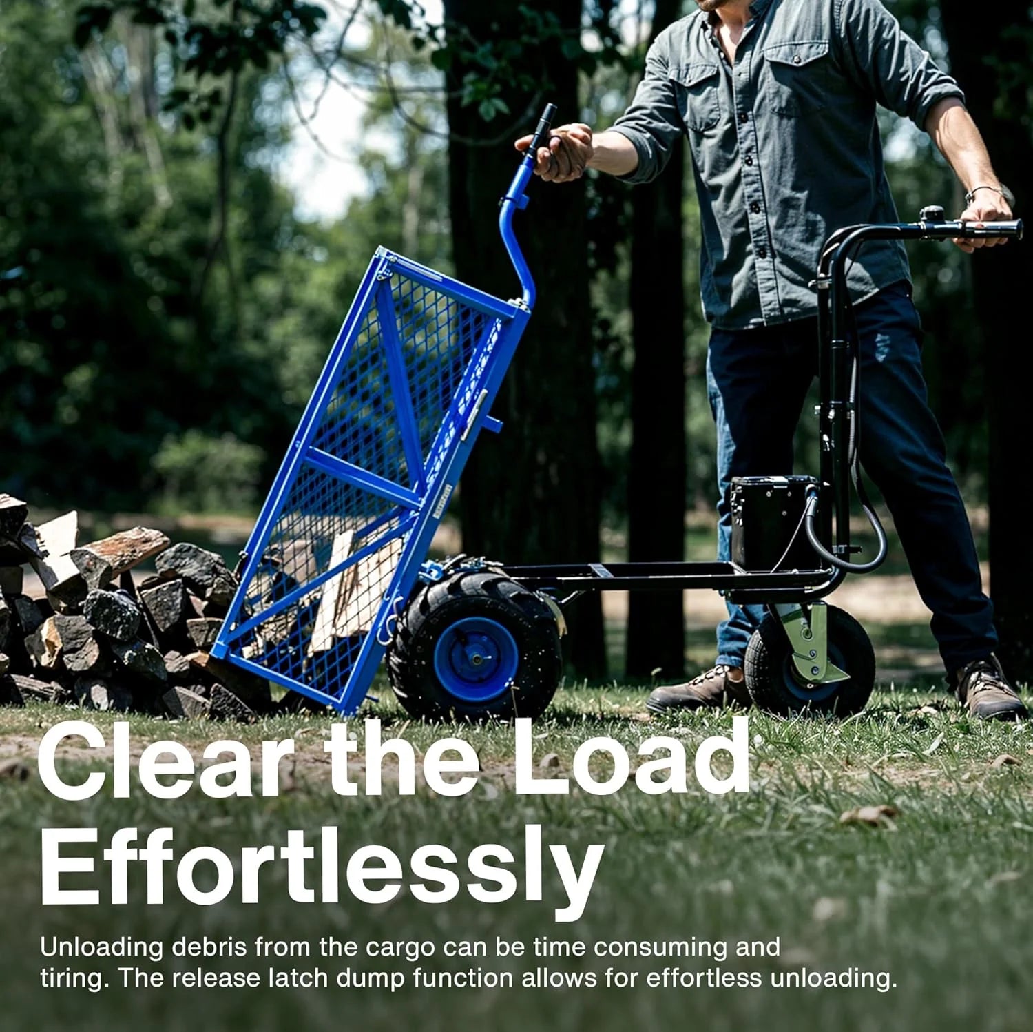 Landworks AGM Electric Utility Cart, 500W, 500lb Load, 1000lb Tow, Battery Powered