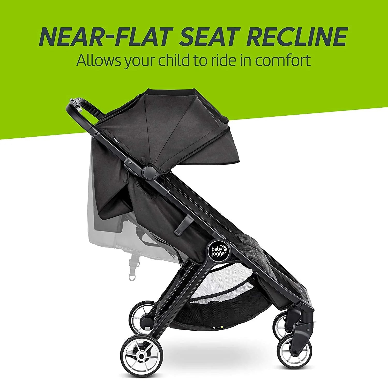 City Tour 2 Ultra-Compact Travel Stroller, Jet, Lightweight, Foldable, Ideal for Traveling