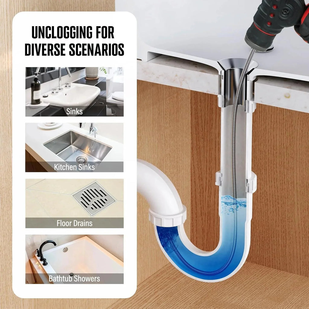 POPULO 20V Cordless Electric Drain Auger-Efficient 25Ft Auto-Feed Drain Snake with Replaceable Cable,2.0Ah Battery,Charger,Storage Bag & Gloves for Kitchen,Bathroom,Shower Pipes (3/4-2)