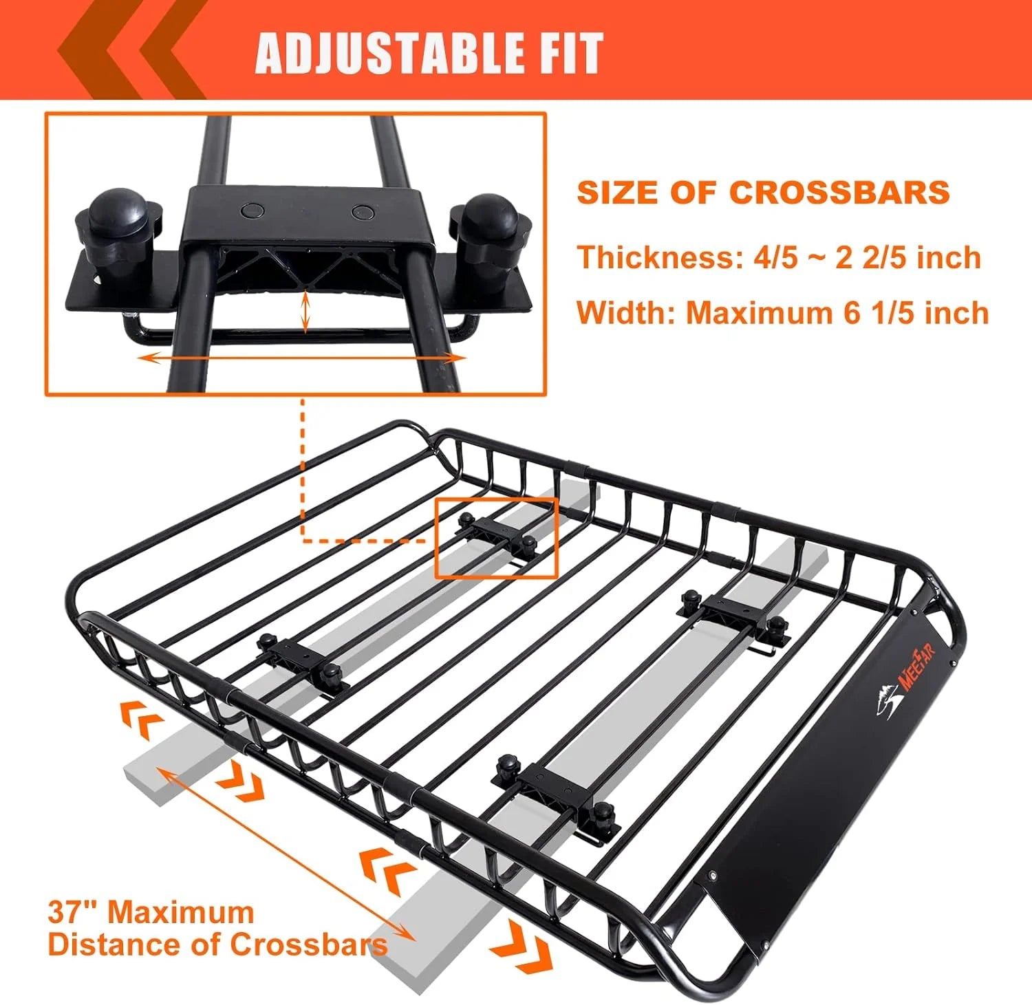 Folding hitch mounted cargo basket 60 With hook stabilizer, net and straps