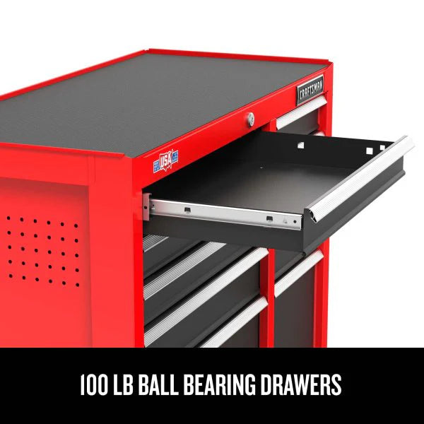 2000 Series 26-in W x 36.5-in H 5-Drawer Steel Rolling Cabinet (Red)