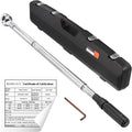 1-Inch Drive Click Torque Wrench, Dual-Scale Adjustable Torque Wrench Set with a Hex Key 200-1000ft.lb / 271-1356.7Nm