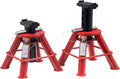 10-Ton Medium Height Pin Type Jack Stands, Pair, Red