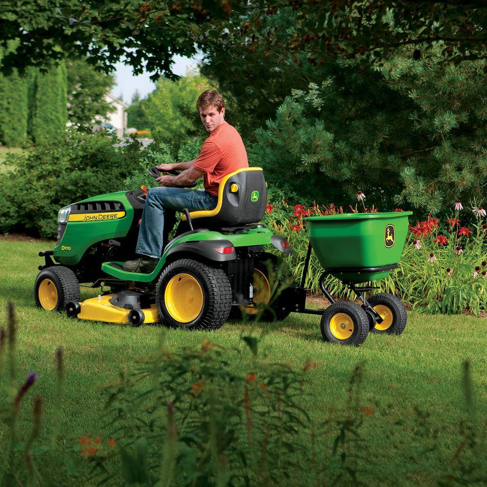 175 lb Tow-Behind Broadcast Spreader, Rustproof Poly Hopper, Universal Fit