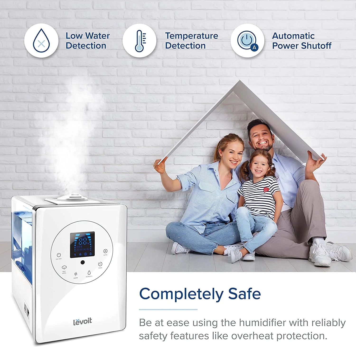 LEVOIT Humidifiers for Bedroom Large Room 6L Warm and Cool Mist for Families Plants with Built-in Humidity Sensor
