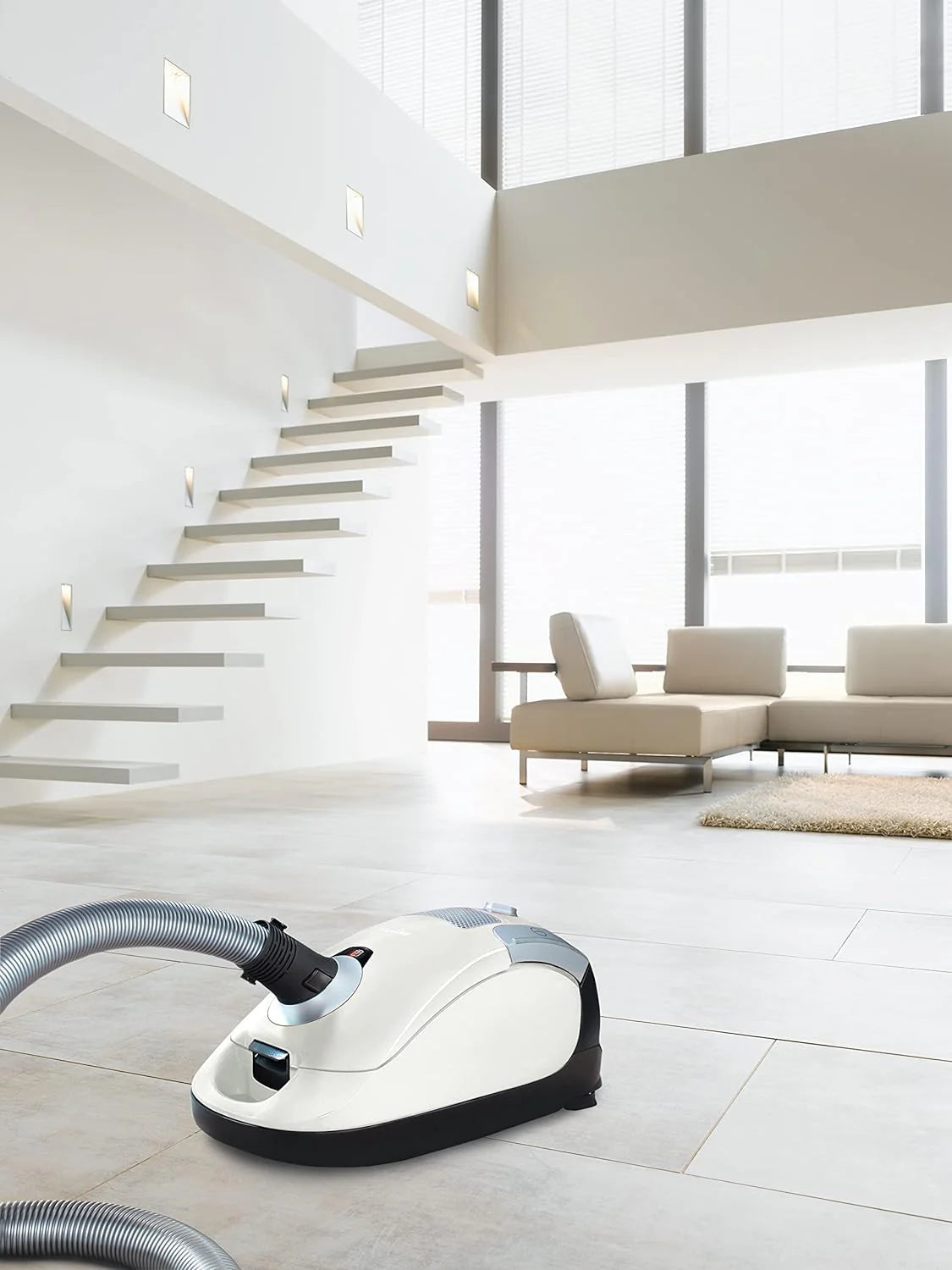Pure Suction Powerline Canister Vacuum Cleaner, Lotus White