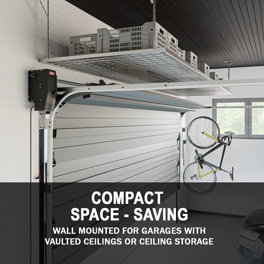 Genie 6172H O Smart Wall Mount Garage Door Opener with Aladdin Connect, Space Saving Design, Quiet 24v DC Motor