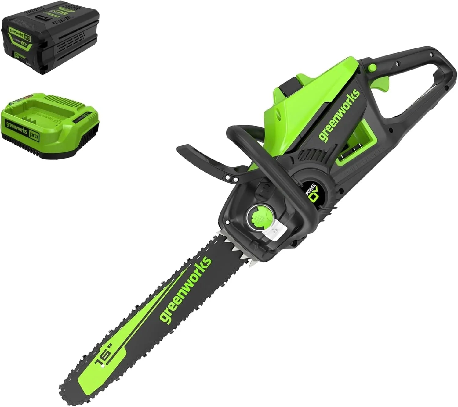 Greenworks 40V 16 Brushless Cordless Chainsaw, 4.0Ah Battery and Charger Included