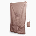 Layover Ultra-Compact Packable Down Blanket for Travel & Camping - Lightweight, Warm Travel Blanket Airplane, Car Blanket, Camping Blankets for Cold Weather - Includes Carrying Pouch (Blue)