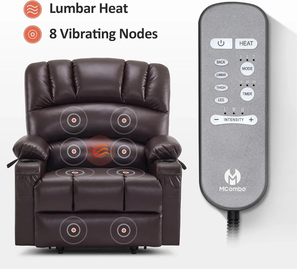 Heated Lift Recliner for Seniors with USB & Cup Holders