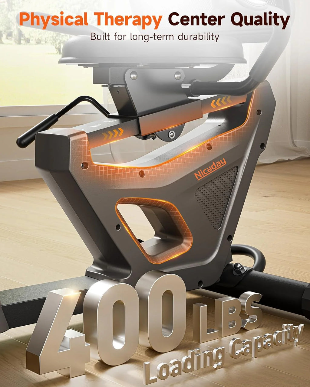 Niceday Recumbent Exercise Bike 400lbs App LCD Heart Monitor