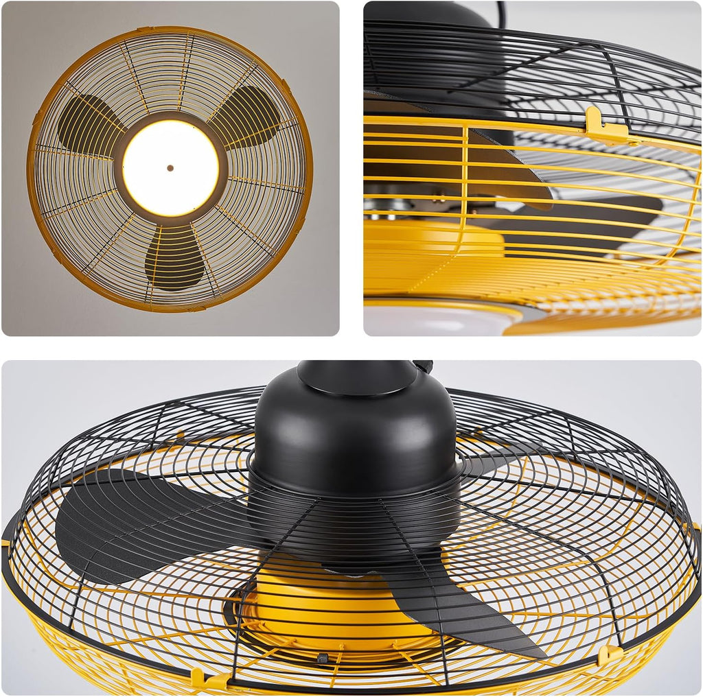 21'' Outdoor Ceiling Fan with Light, Plug in Ceiling Fan with Remote, Gazebo Fans Outdoor Hanging for Patios Waterproof, Wet Rated Hanging Fan with App Control