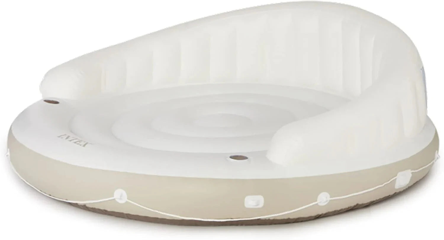 58292EP Canopy Island Inflatable Pool Float: Comfortable Lounge Surface Built-in Cup Holders Detachable Sunshade 440lb Max Weight Capacity 78.5 x 59